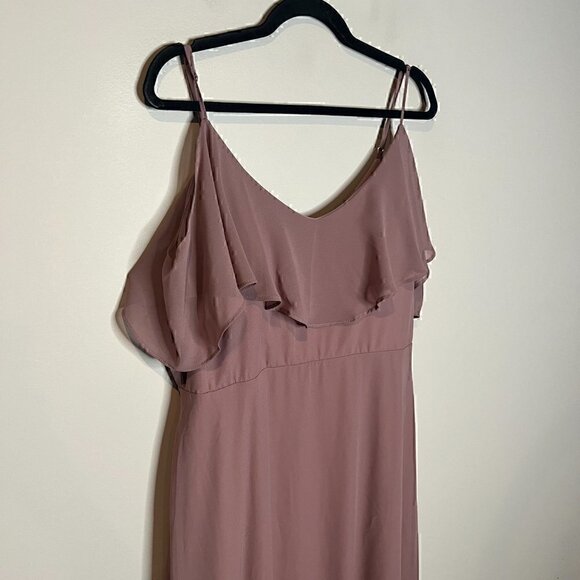 Birdy Grey Jane Convertible Cold Shoulder dress - Chiffon Dark Mauve - Picture 3 of 7
